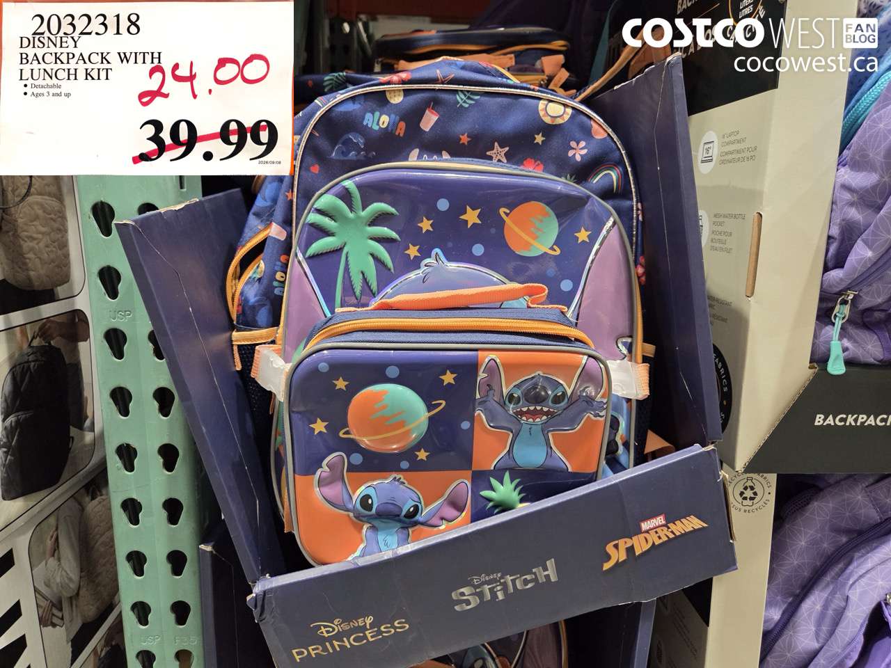 2032318 DISNEY BACKPACK WITH LUNCH KIT $24.00