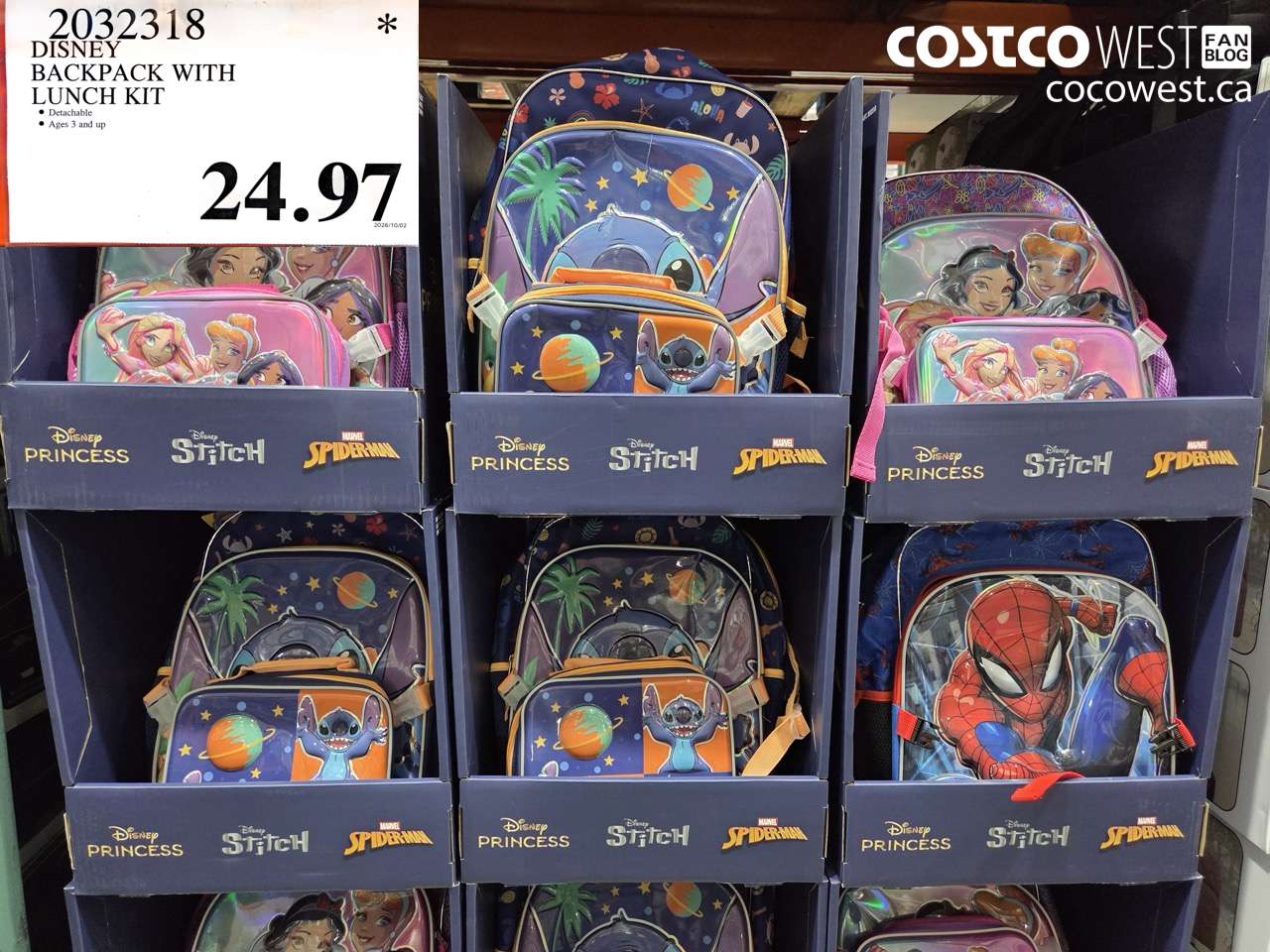 2032318 DISNEY BACKPACK WITH LUNCH KIT $24.97