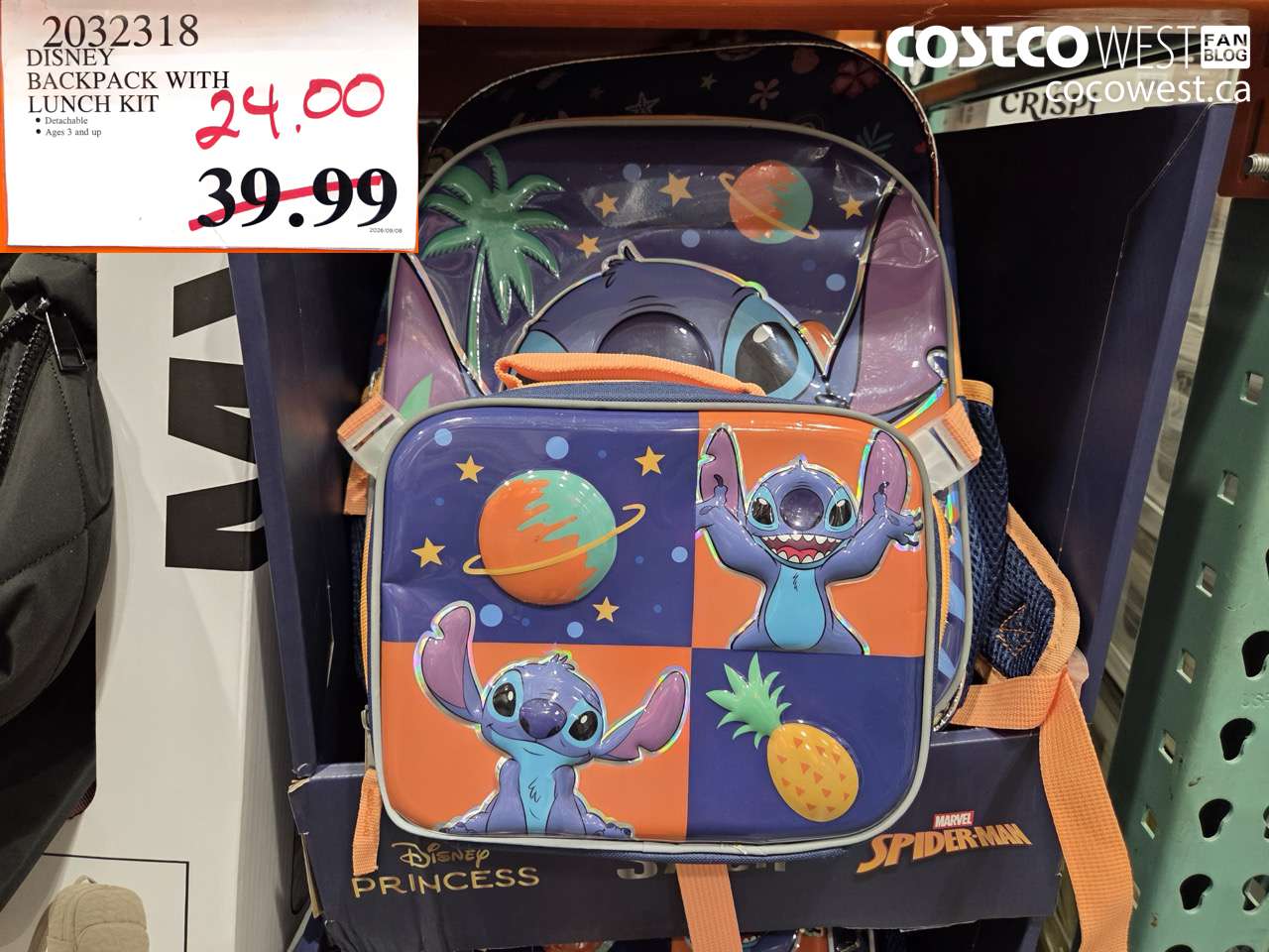 2032318 DISNEY BACKPACK WITH LUNCH KIT $24.00