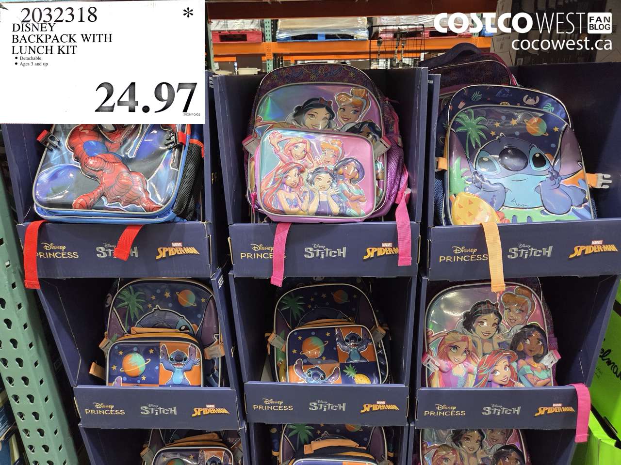2032318 DISNEY BACKPACK WITH LUNCH KIT $24.97
