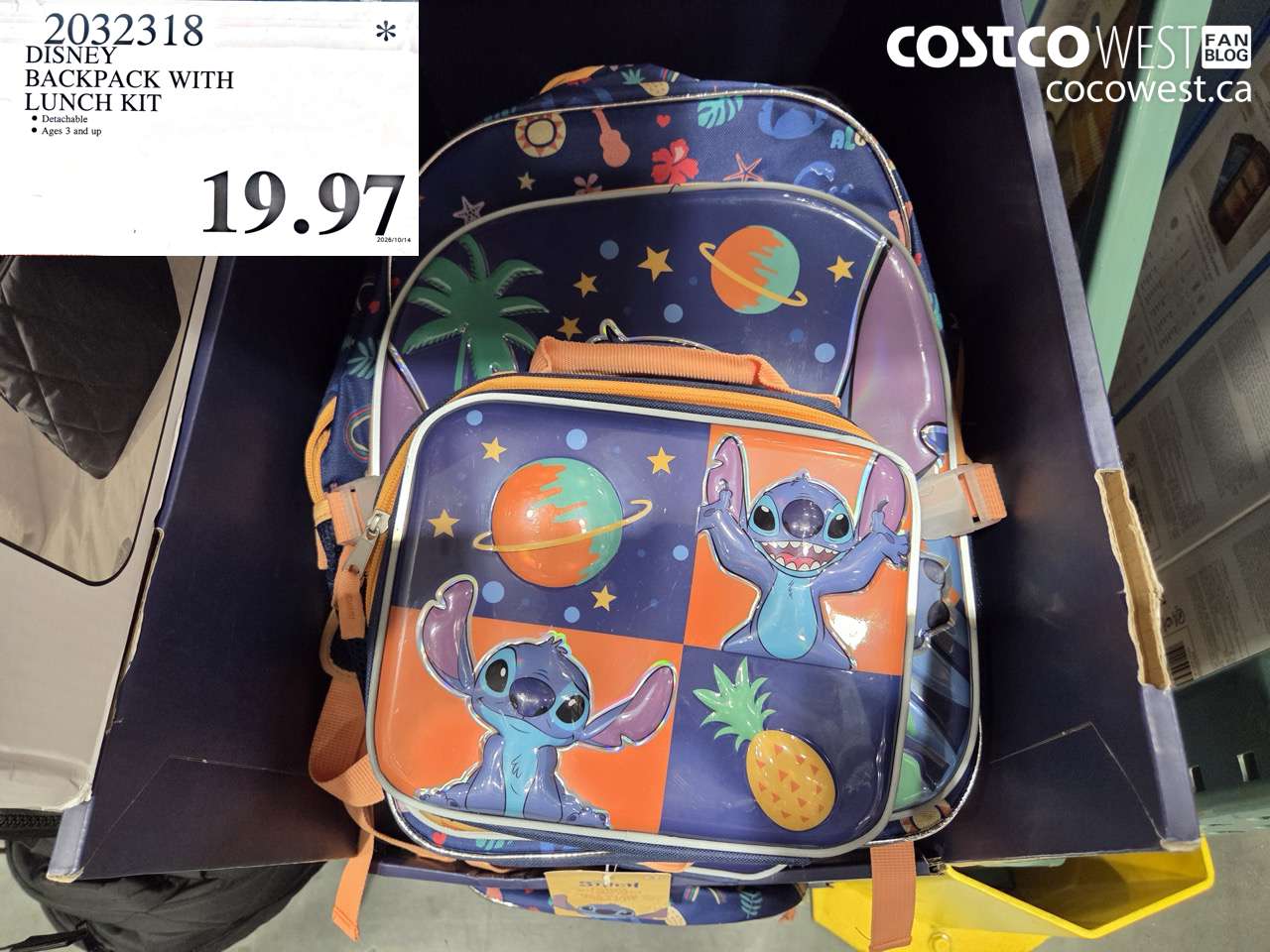 2032318 DISNEY BACKPACK WITH LUNCH KIT $19.97