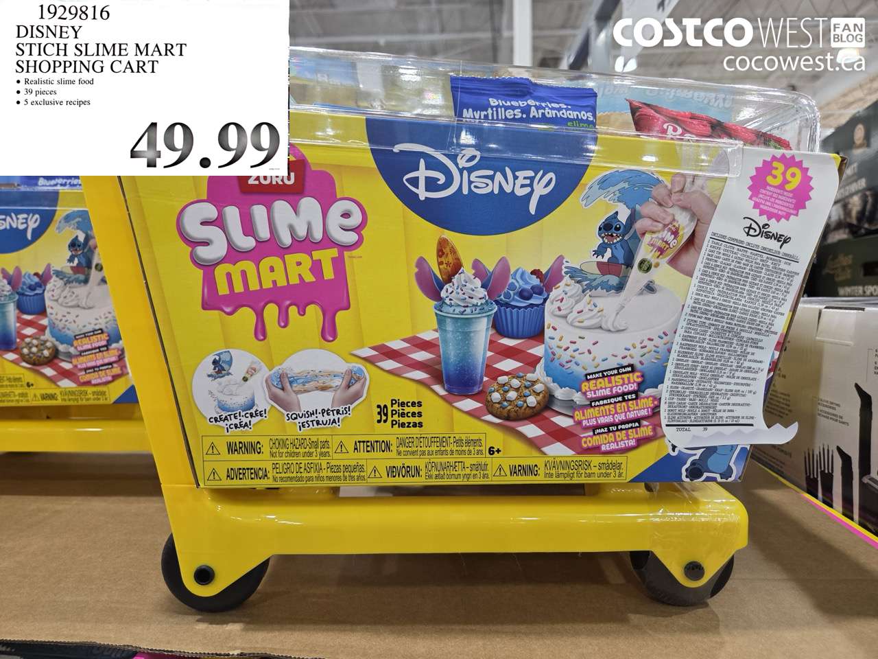 1929816 DISNEY STICH SLIME MART SHOPPING CART $49.99