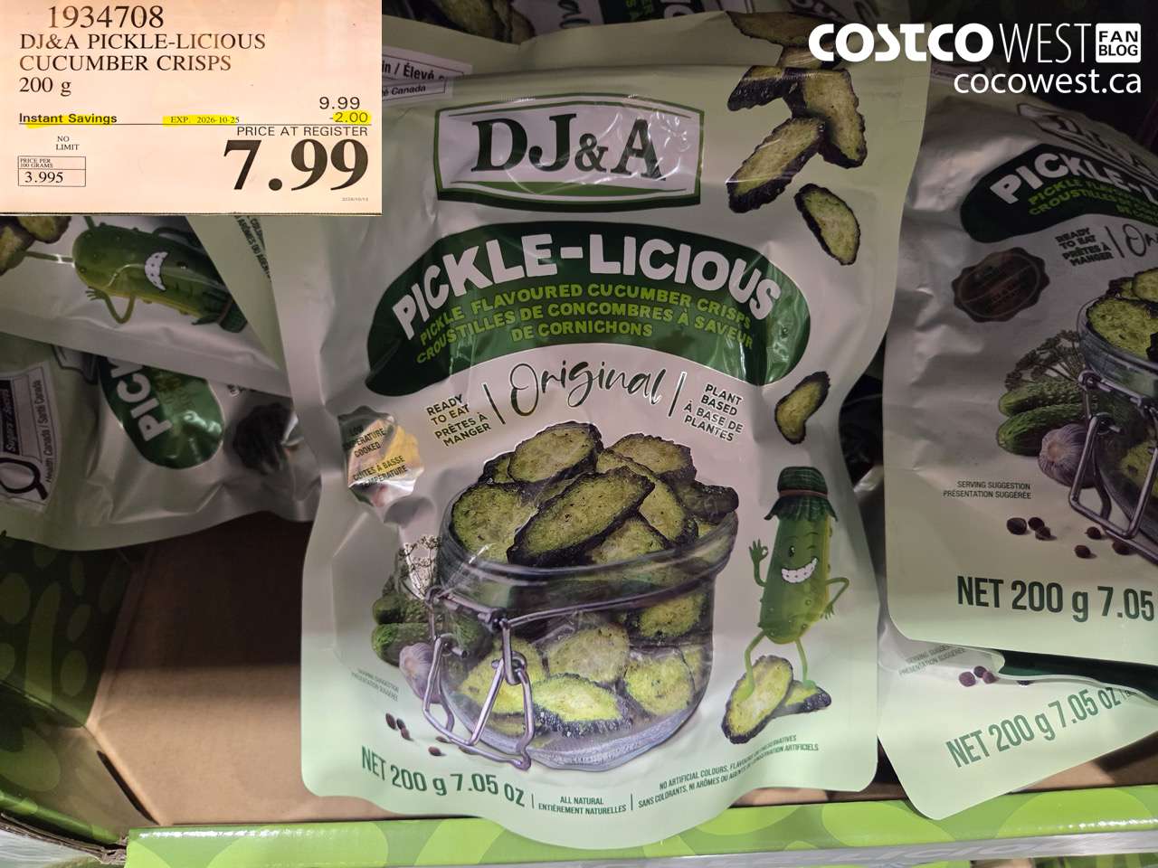 1934708 DJ&A PICKLE-LICIOUS CUCUMBER CRISPS 200 G ($2.00 INSTANT SAVINGS EXPIRES ON 2026-10-25) $7.99