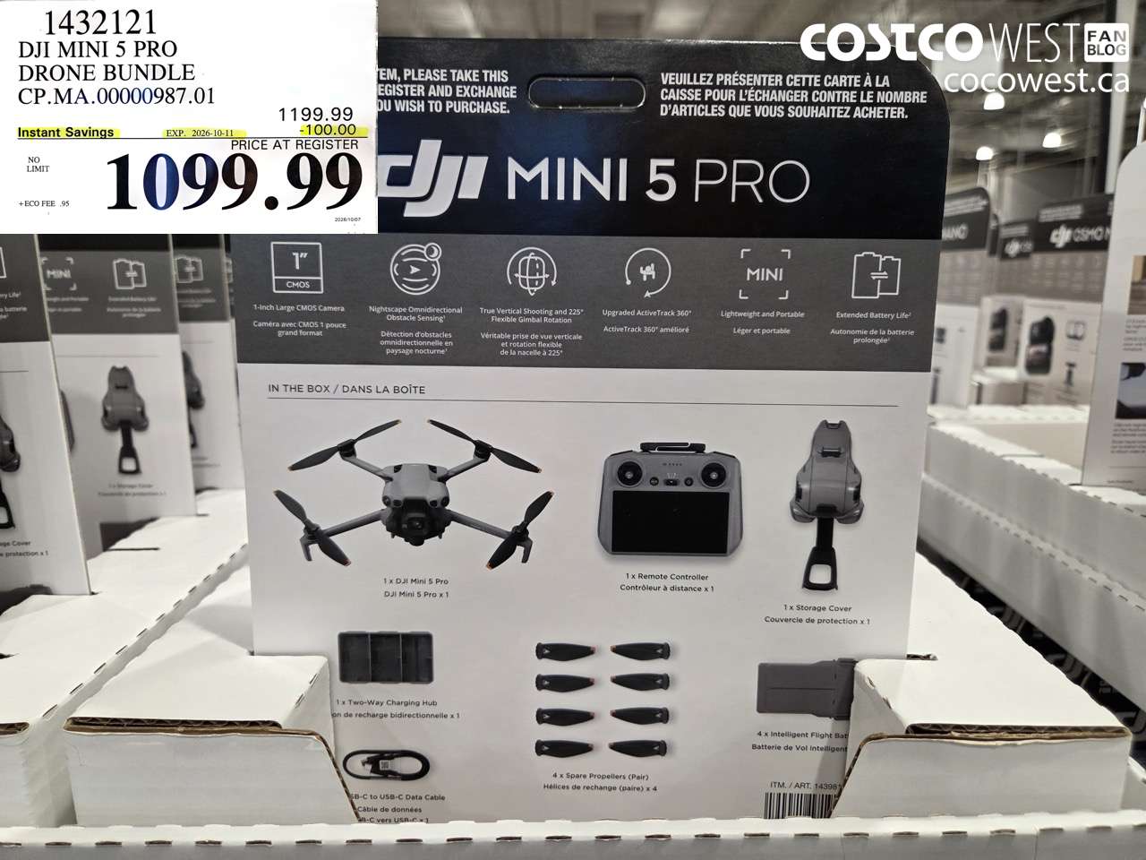 1432121 DJI MINI 5 PRO DRONE BUNDLE CP.MA.00000987.01 ($100.00 INSTANT SAVINGS EXPIRES ON 2026-10-11) $1099.99