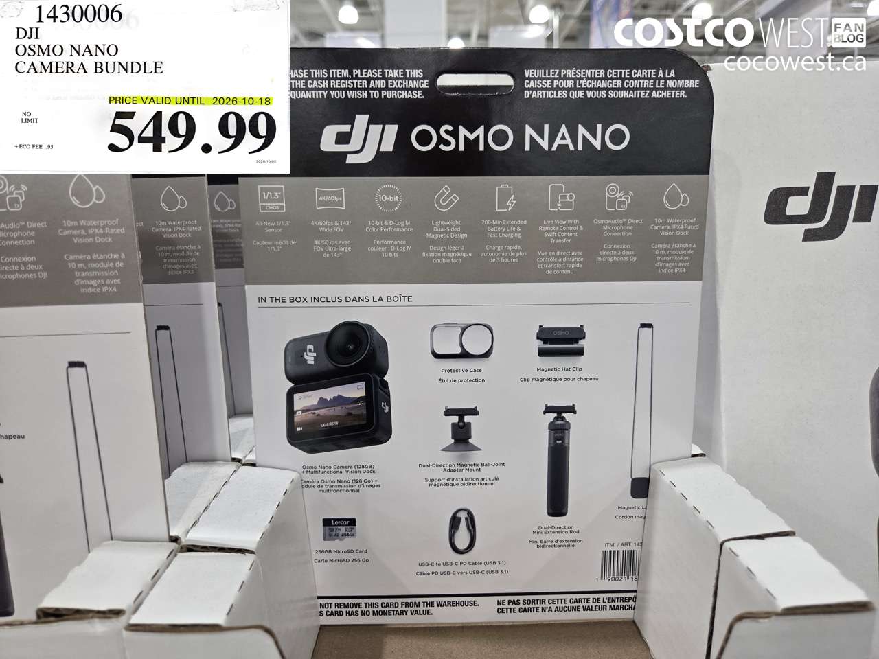 1430006 DJI OSMO NANO CAMERA BUNDLE (EXPIRES ON 2026-10-18) $549.99
