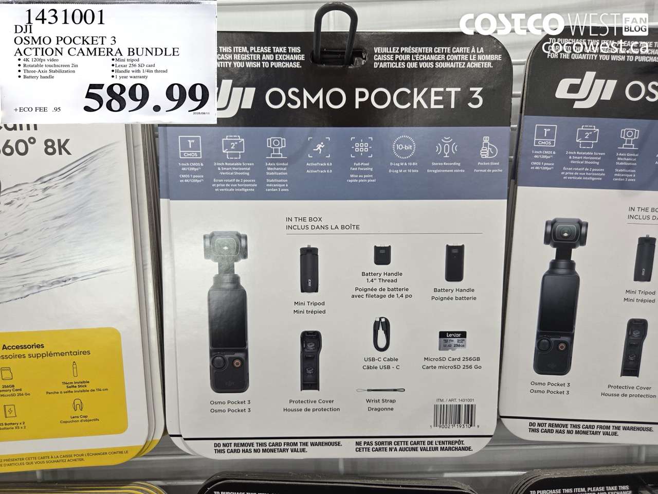 1431001 DJI OSMO POCKET 3 ACTION CAMERA BUNDLE $589.99
