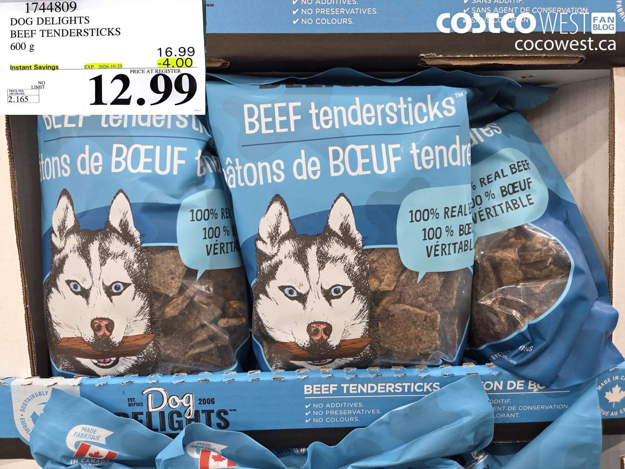 1744809 DOG DELIGHTS BEEF TENDERSTICKS 600 G ($4.00 INSTANT SAVINGS EXPIRES ON 2026-10-25) $12.99