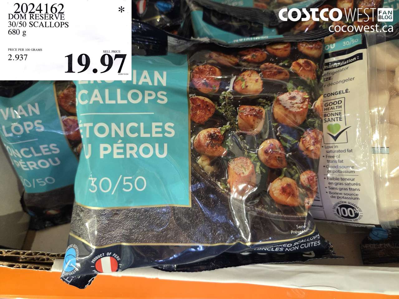 2024162 DOM RESERVE 30/50 SCALLOPS 680 G $19.97