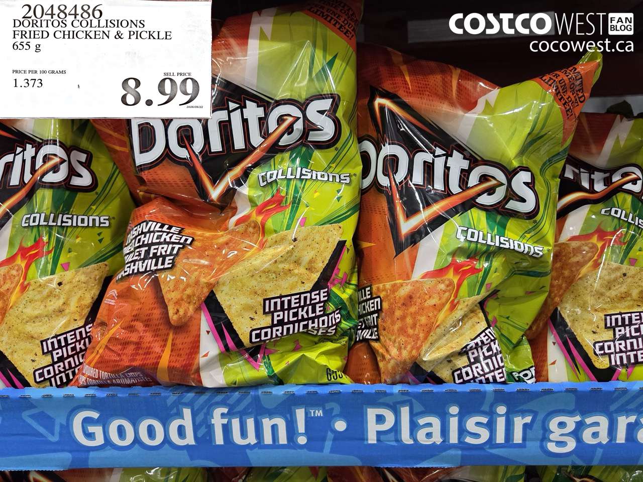 2048486 DORITOS COLLISIONS FRIED CHICKEN & PICKLE 655 G $8.99