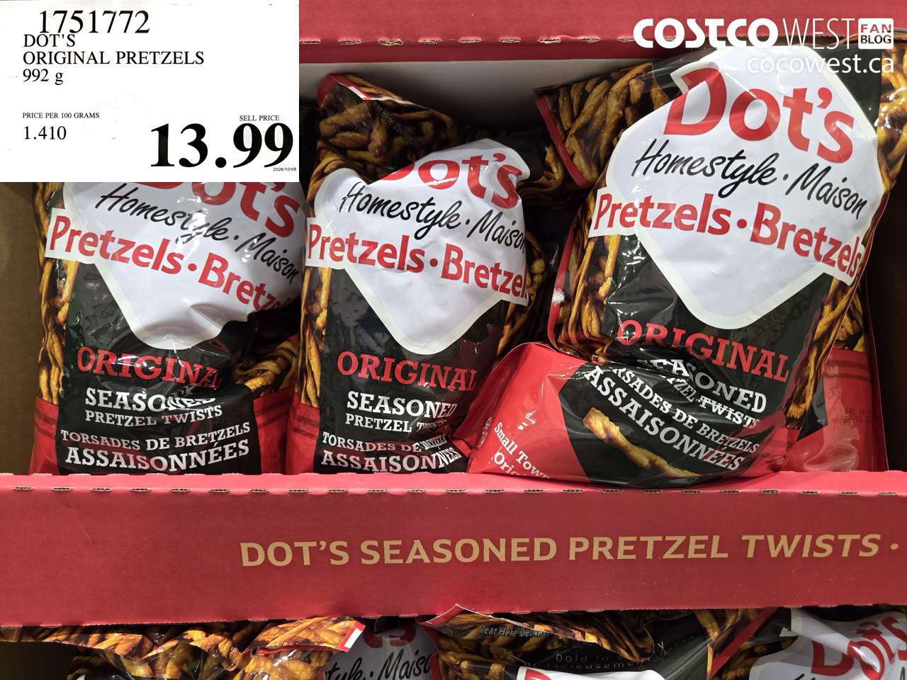 1751772 DOT'S ORIGINAL PRETZELS 992 G $13.99