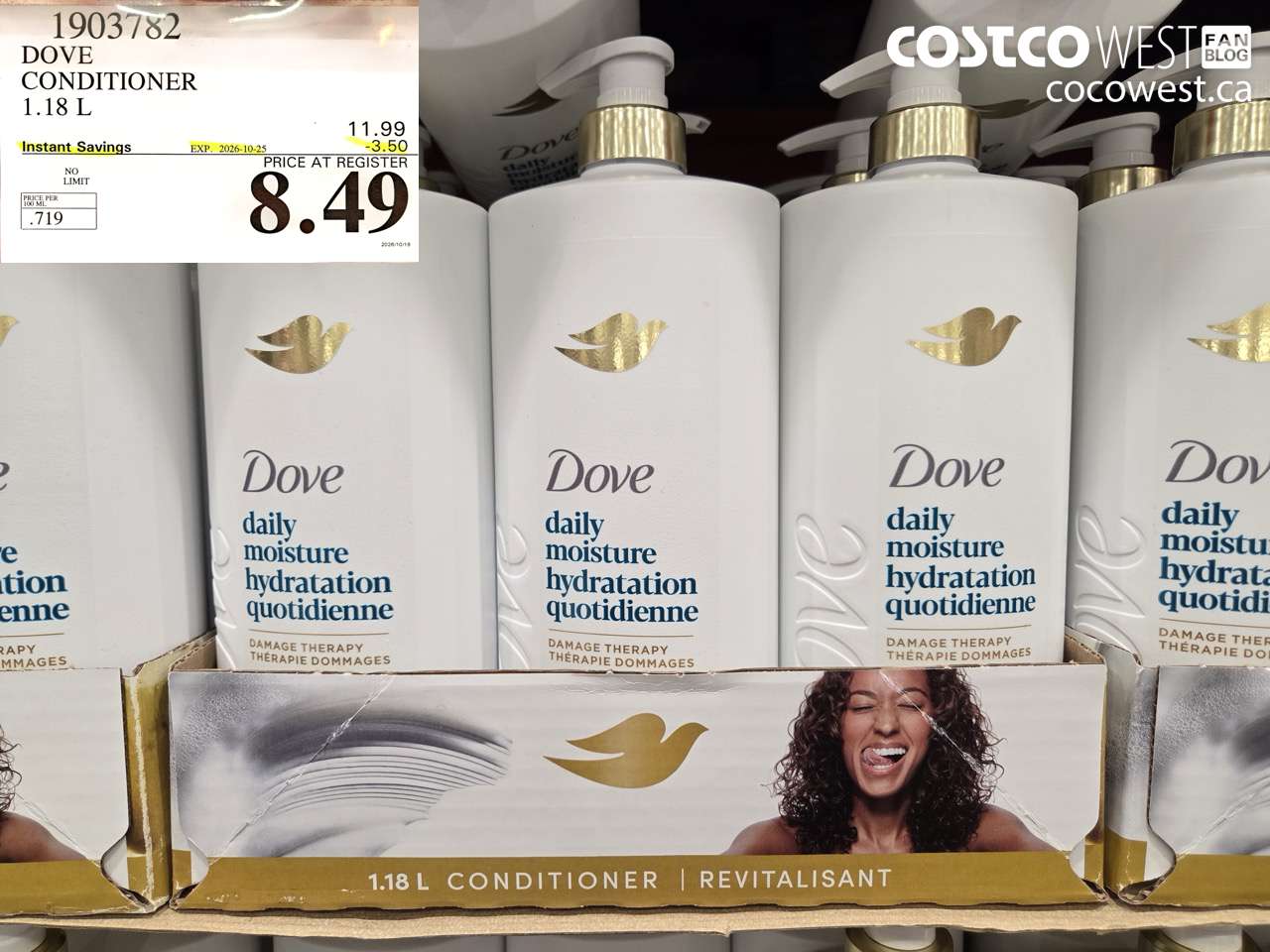 1903782 DOVE CONDITIONER 1.18 L ($3.50 INSTANT SAVINGS EXPIRES ON 2026-10-25) $8.49