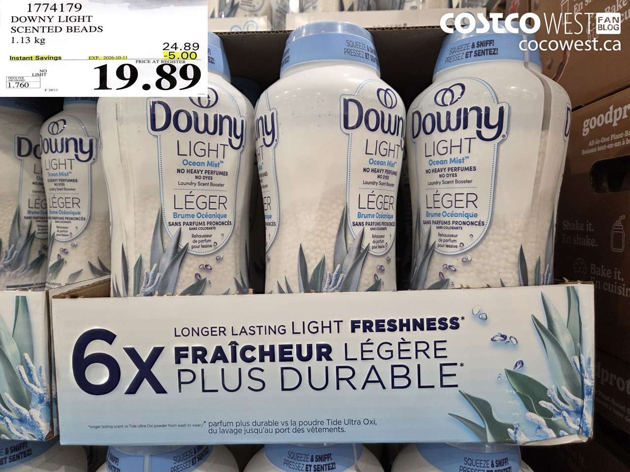 1774179 DOWNY LIGHT SCENTED BEADS 1.13 KG ($5.00 INSTANT SAVINGS EXPIRES ON 2026-10-11) $19.89