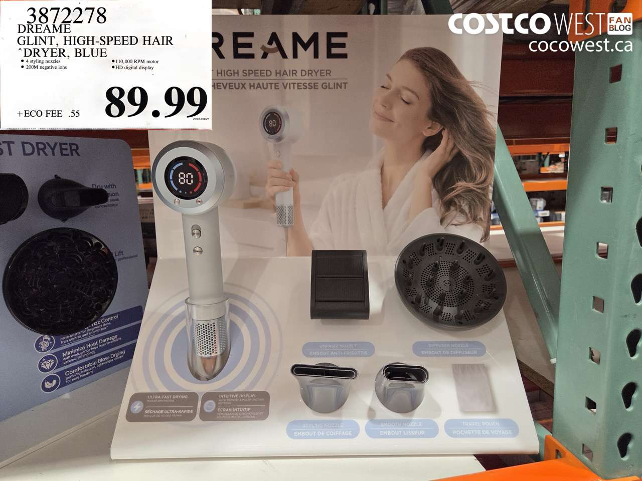 3872278 DREAME GLINT, HIGH-SPEED HAIR DRYER, BLUE $89.99