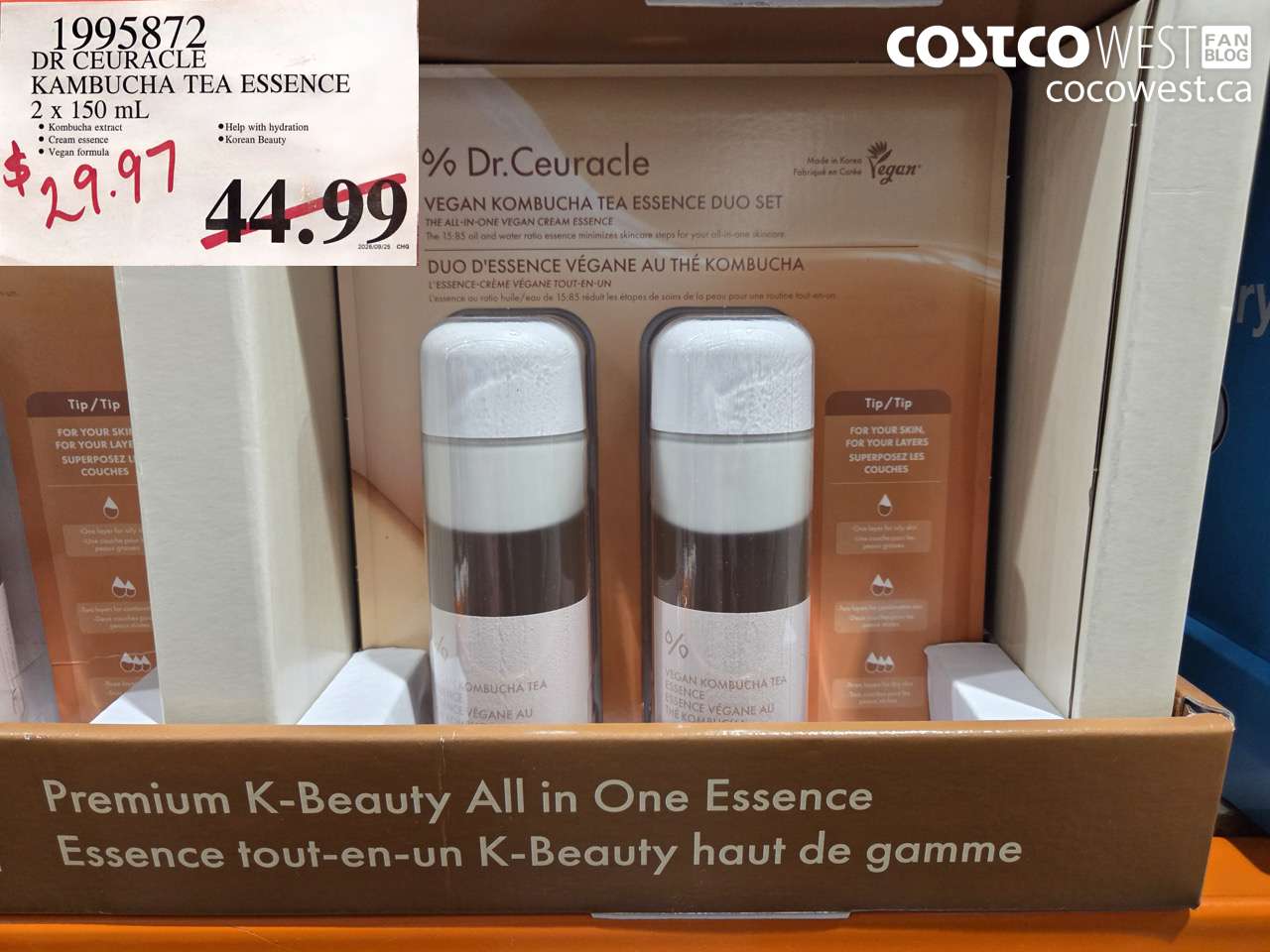 1995872 DR CEURACLE KAMBUCHA TEA ESSENCE 2 X 150 ML $29.97