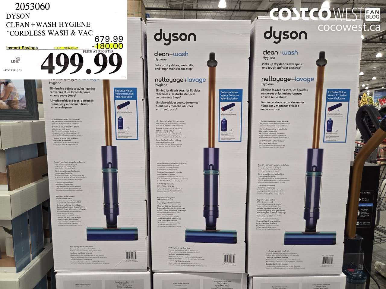 2053060 DYSON CLEAN+WASH HYGIENE CORDLESS WASH & VAC ($180.00 INSTANT SAVINGS EXPIRES ON 2026-10-25) $499.99