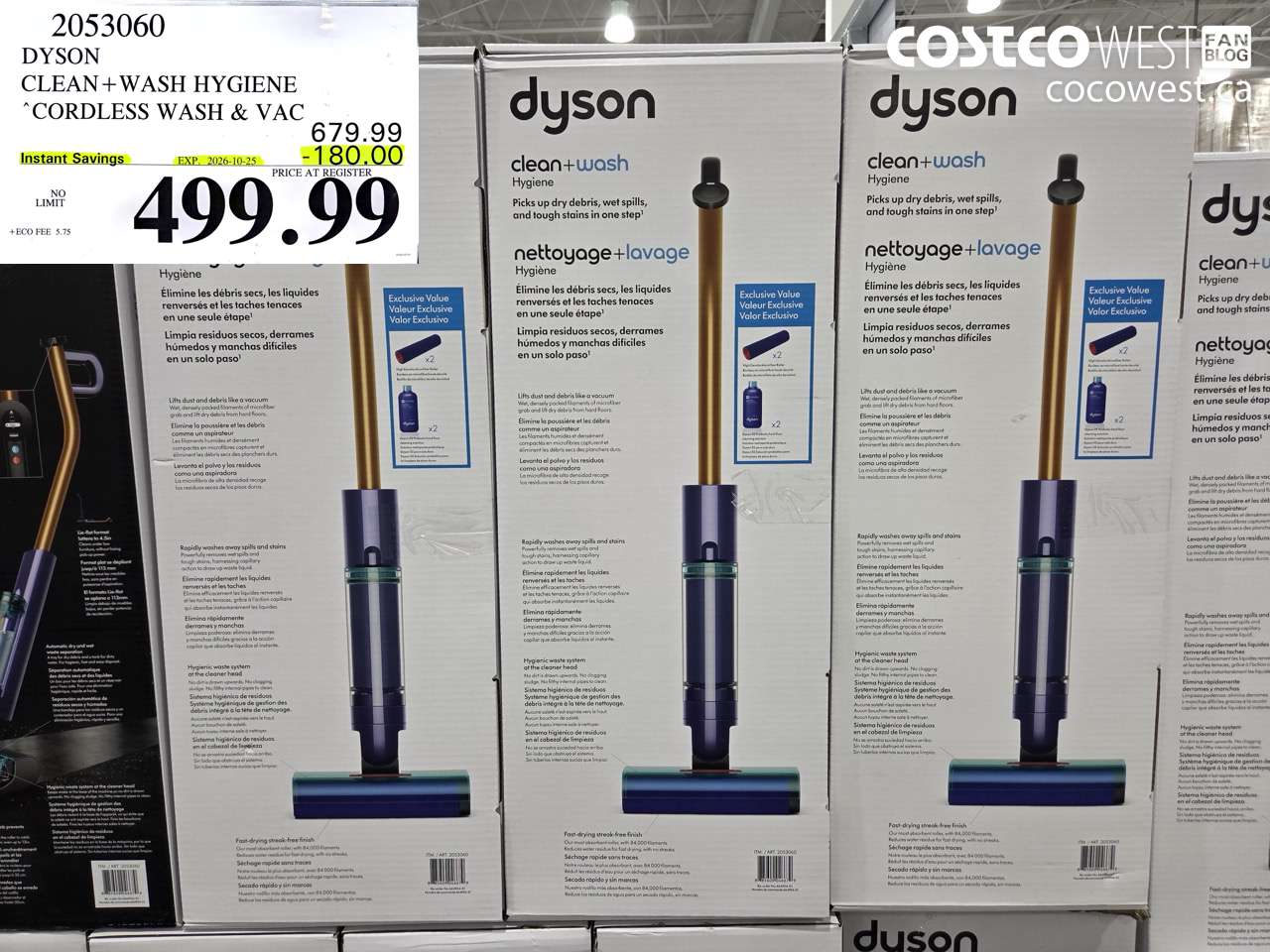 2053060 DYSON CLEAN+WASH HYGIENE CORDLESS WASH & VAC ($180.00 INSTANT SAVINGS EXPIRES ON 2026-10-25) $499.99