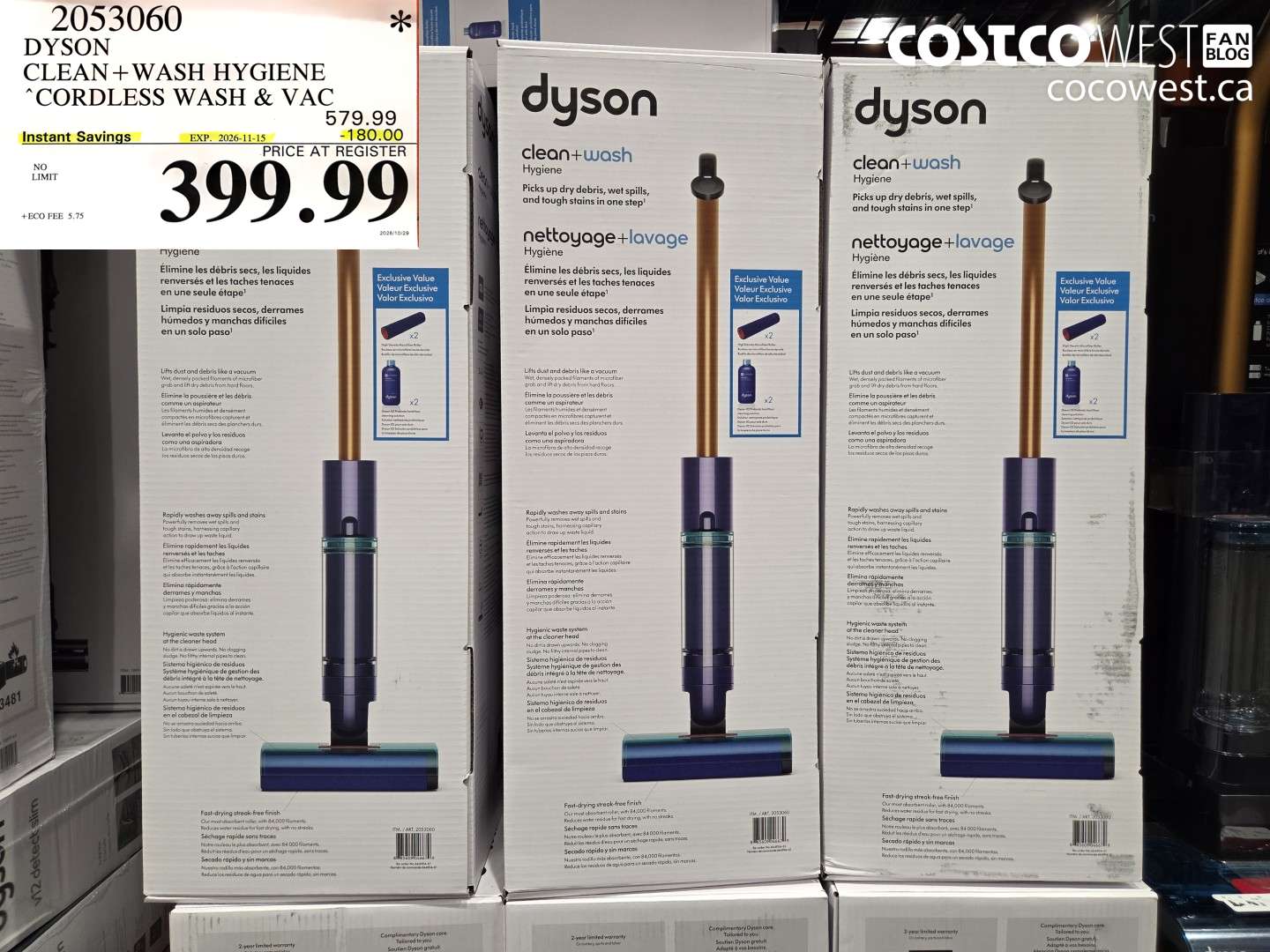 2053060 DYSON CLEAN+WASH HYGIENE CORDLESS WASH & VAC ($180.00 INSTANT SAVINGS EXPIRES ON 2026-11-15) $399.99