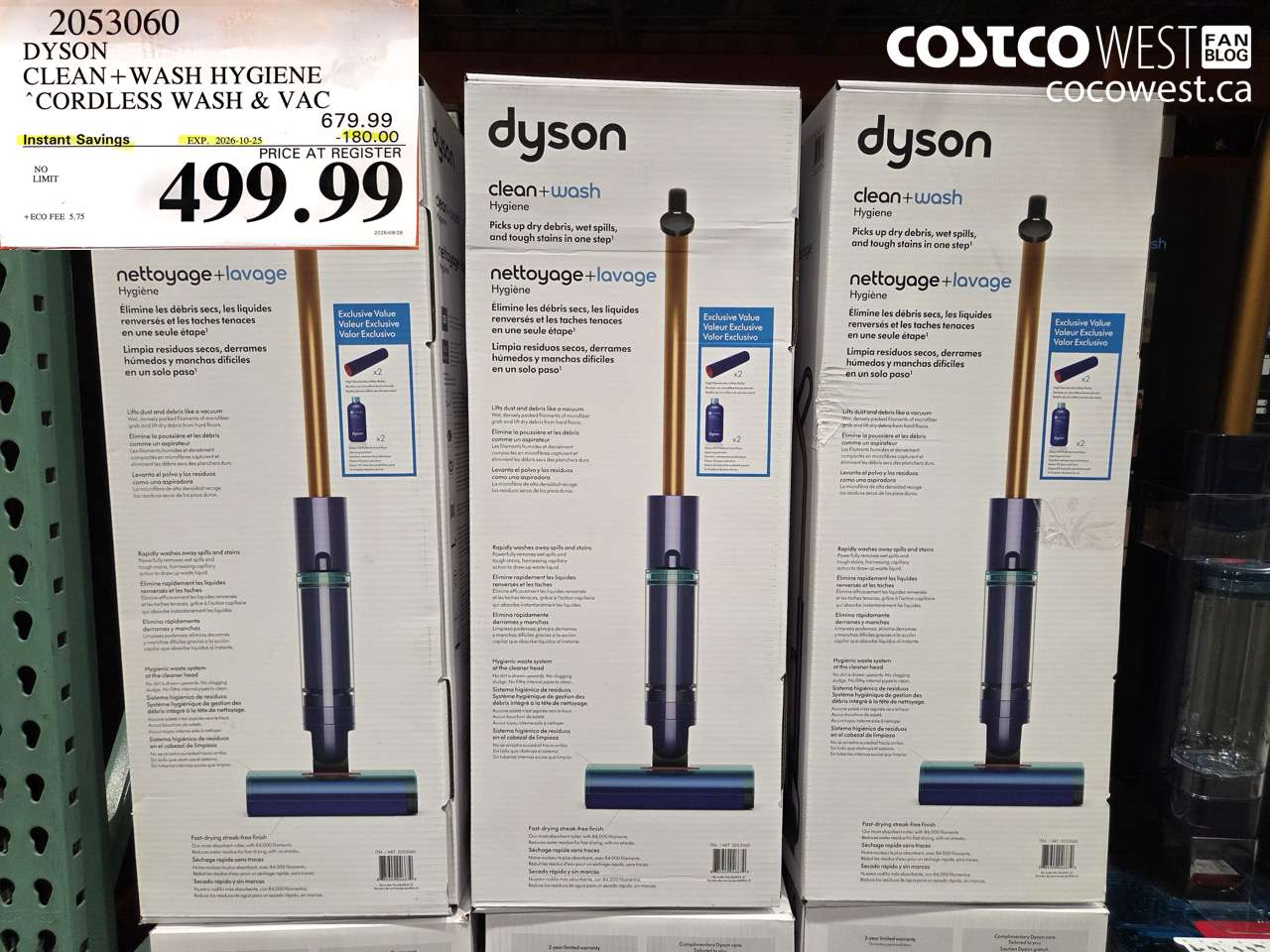 2053060 DYSON CLEAN + WASH HYGIENE CORDLESS WASH & VAC ($180.00 INSTANT SAVINGS EXPIRES ON 2026-10-25) $499.99