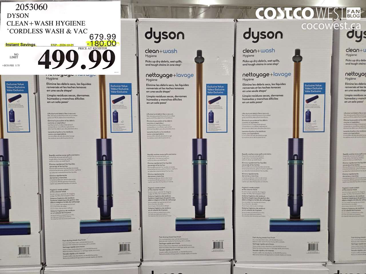 2053060 DYSON CLEAN + WASH HYGIENE CORDLESS WASH & VAC ($180.00 INSTANT SAVINGS EXPIRES ON 2026-10-25) $499.99