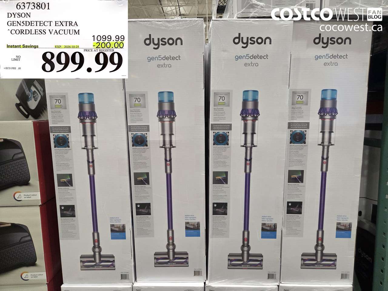 6373801 DYSON GEN5DETECT EXTRA CORDLESS VACUUM ($200.00 INSTANT SAVINGS EXPIRES ON 2026-10-25) $899.99