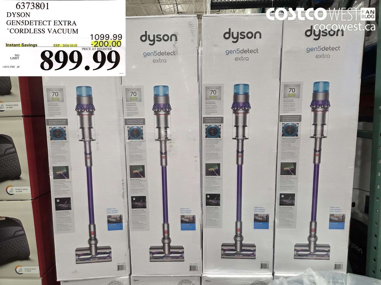 6373801 DYSON GEN5DETECT EXTRA CORDLESS VACUUM ($200.00 INSTANT SAVINGS EXPIRES ON 2026-10-25) $899.99
