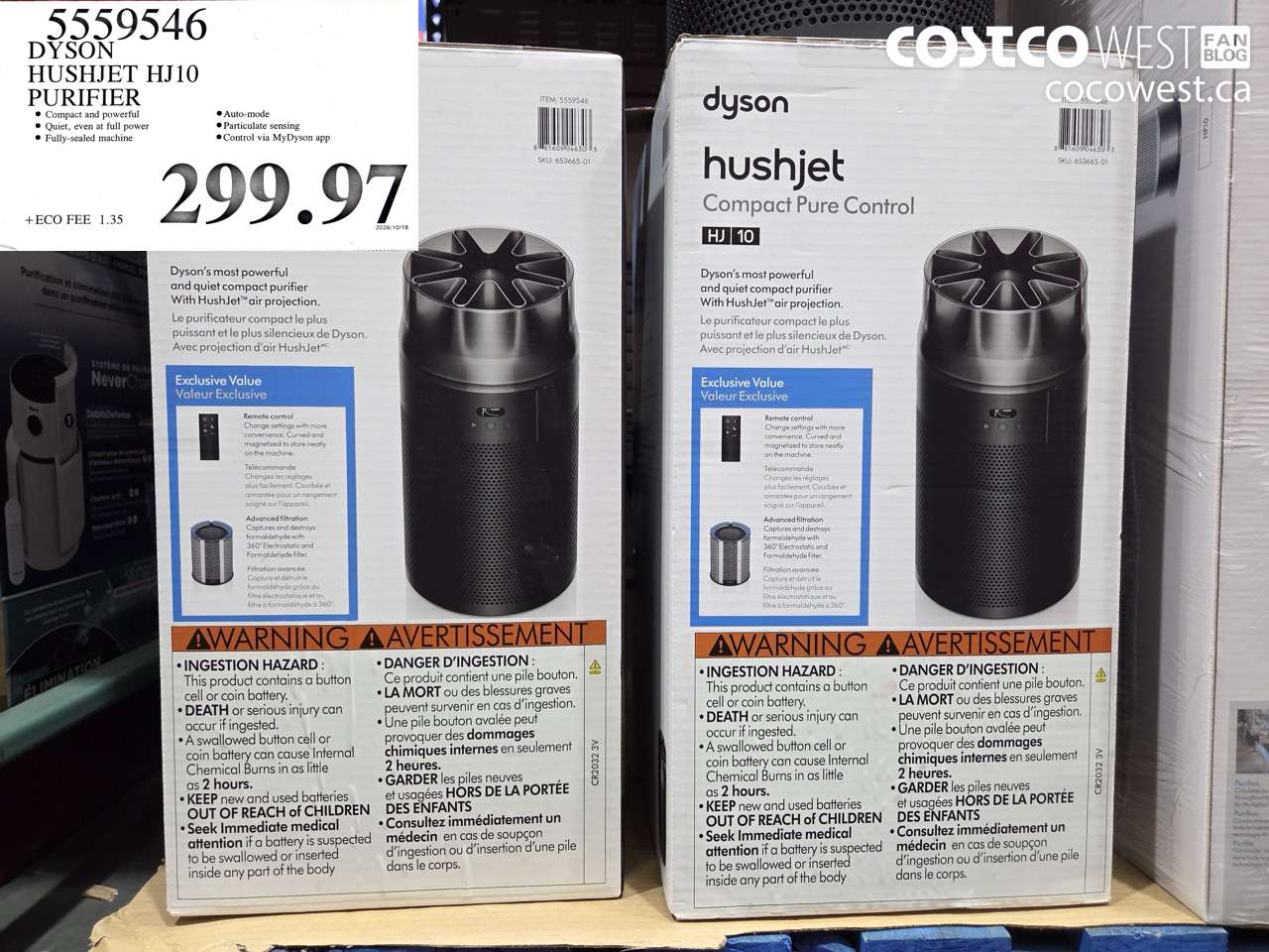 5559546 DYSON HUSHJET HJ10 PURIFIER $299.97
