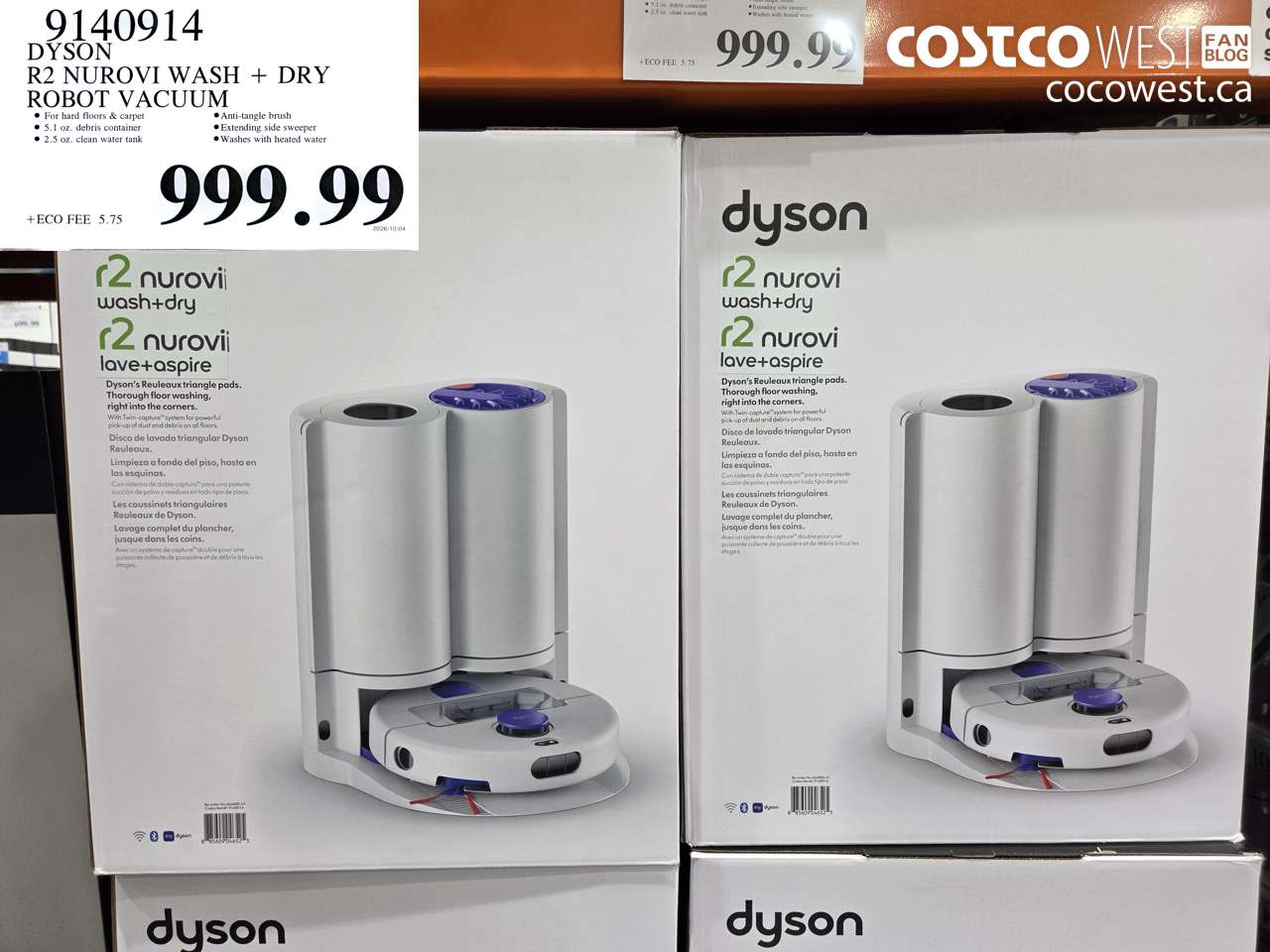 9140914 DYSON R2 NUROVI WASH + DRY ROBOT VACUUM $999.99