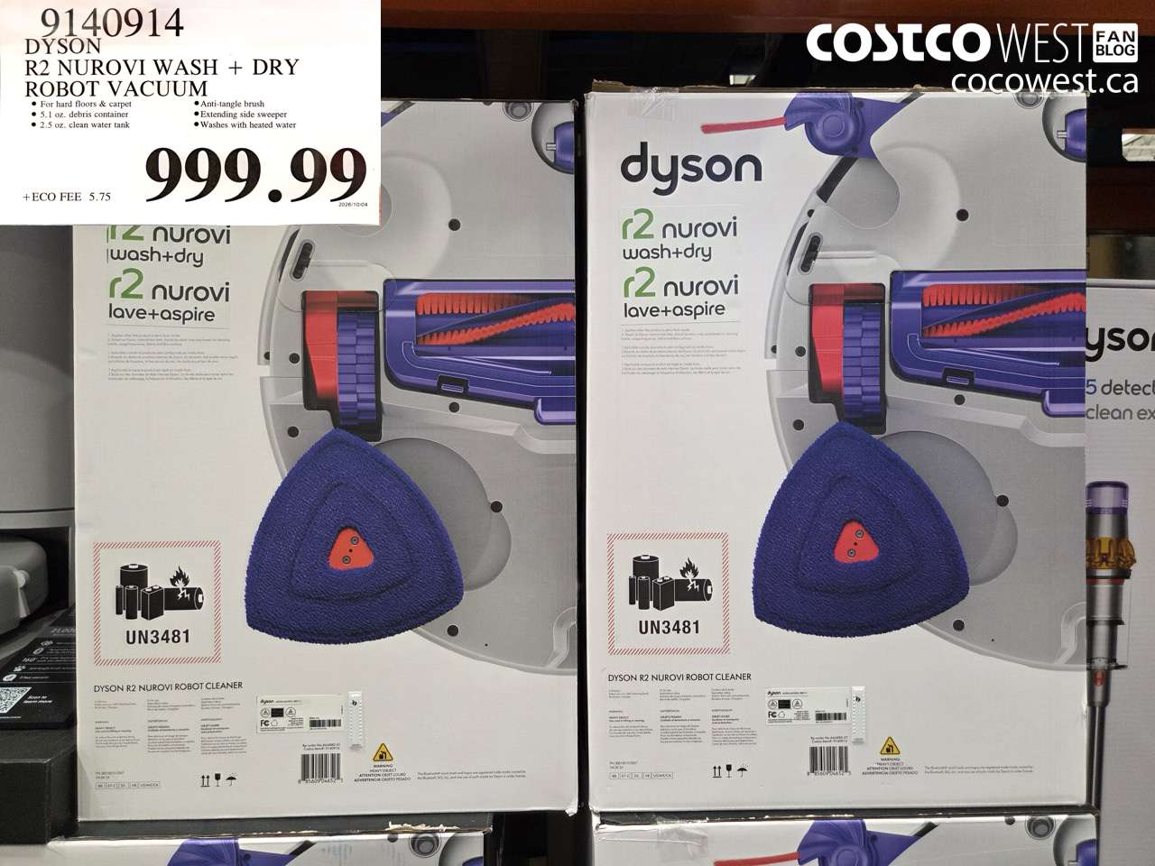 9140914 DYSON R2 NUROVI WASH + DRY ROBOT VACUUM $999.99