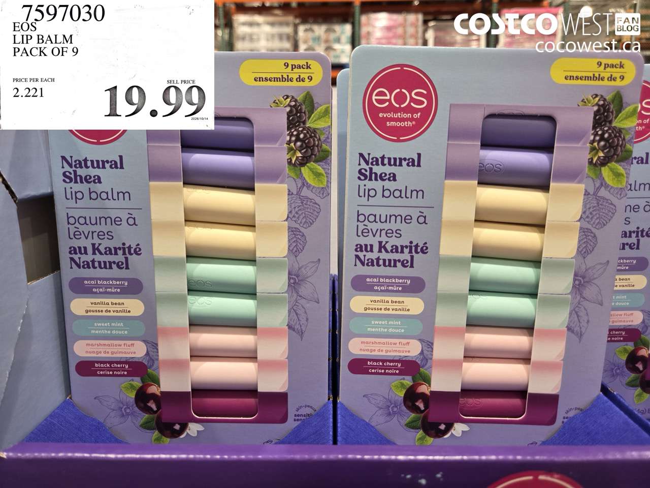 7597030 EOS LIP BALM PACK OF 9 $19.99