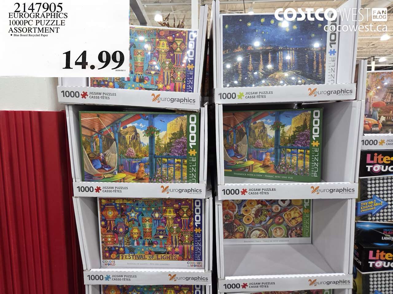 2147905 EUROGRAPHICS 1000PC PUZZLE ASSORTMENT $14.99