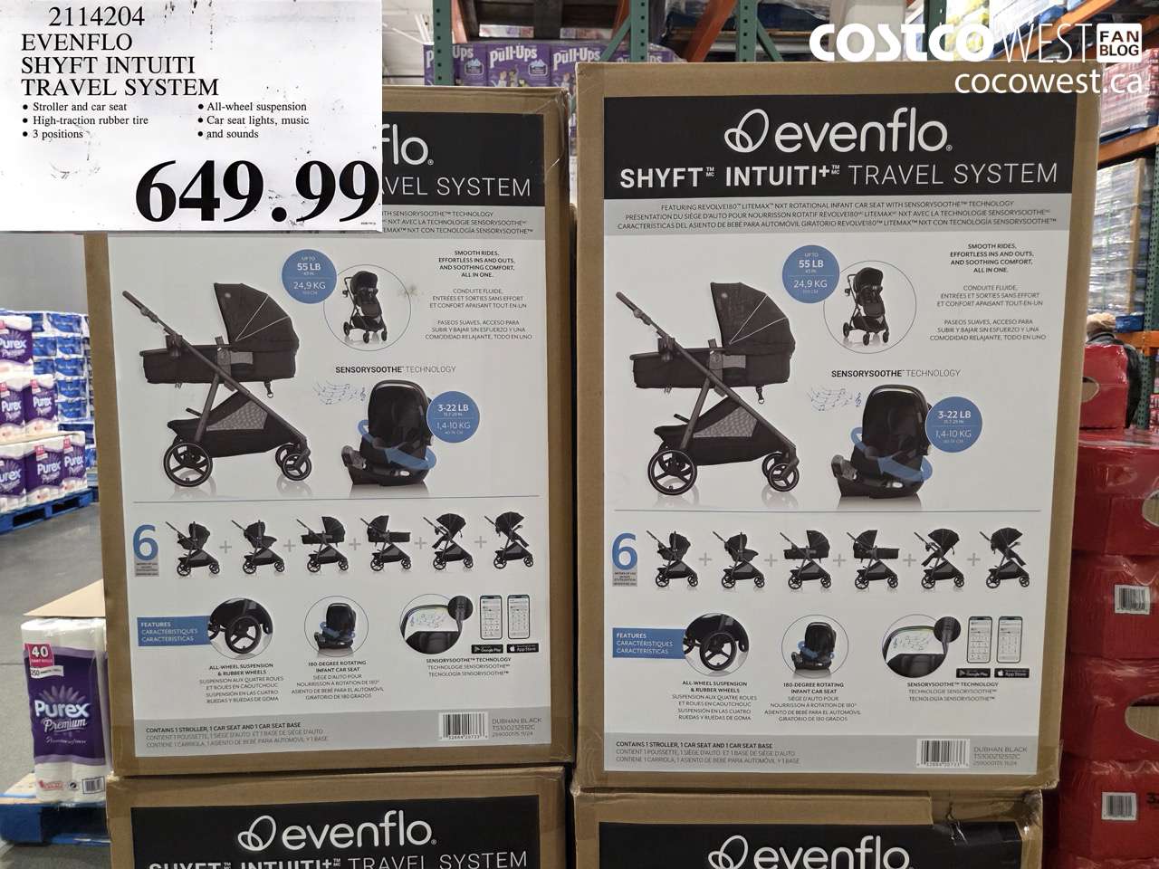 2114204 EVENFLO SHYFT INTUITI TRAVEL SYSTEM $649.99