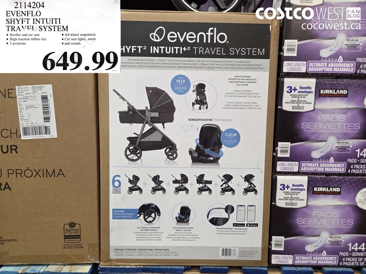 2114204 EVENFLO SHYFT INTUITI TRAVEL SYSTEM $649.99