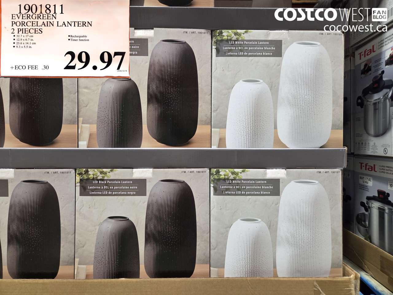 1901811 EVERGREEN PORCELAIN LANTERN 2 PIECES $29.97