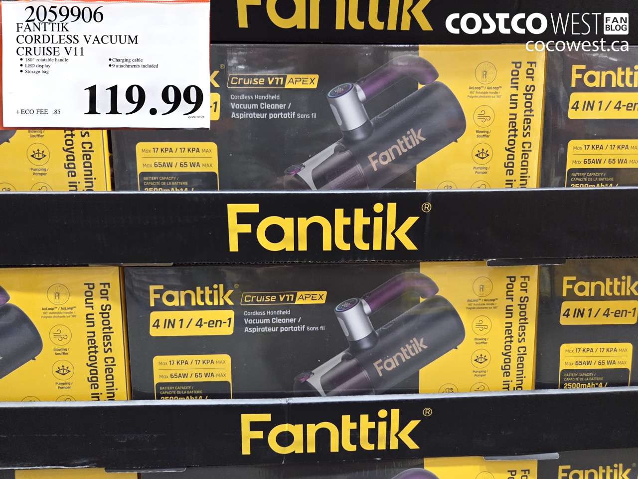 2059906 FANTTIK CORDLESS VACUUM CRUISE V11 $119.99