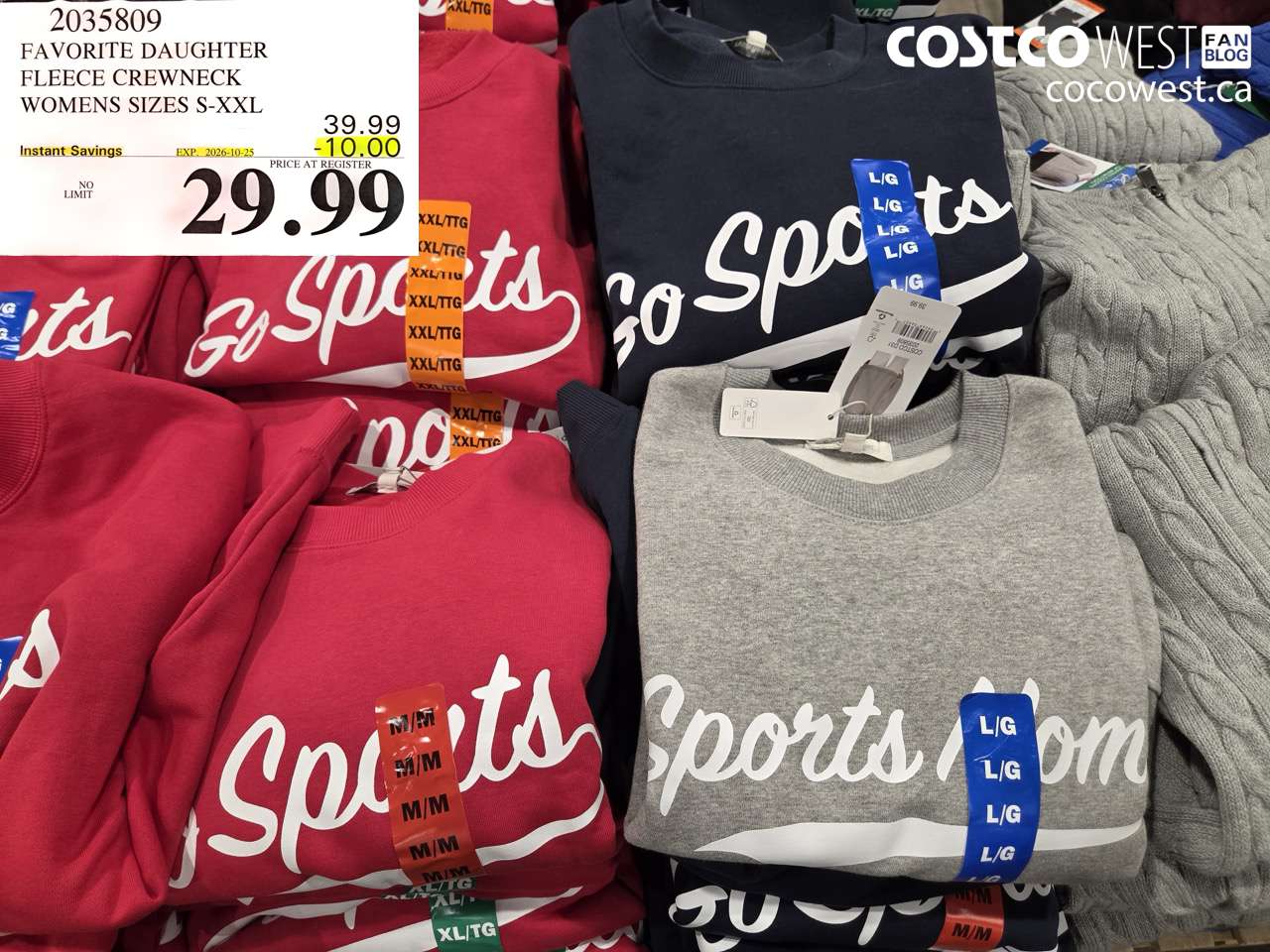 2035809 FAVORITE DAUGHTER FLEECE CREWNECK WOMENS SIZES S-XXL ($10.00 INSTANT SAVINGS EXPIRES ON 2026-10-25) $29.99