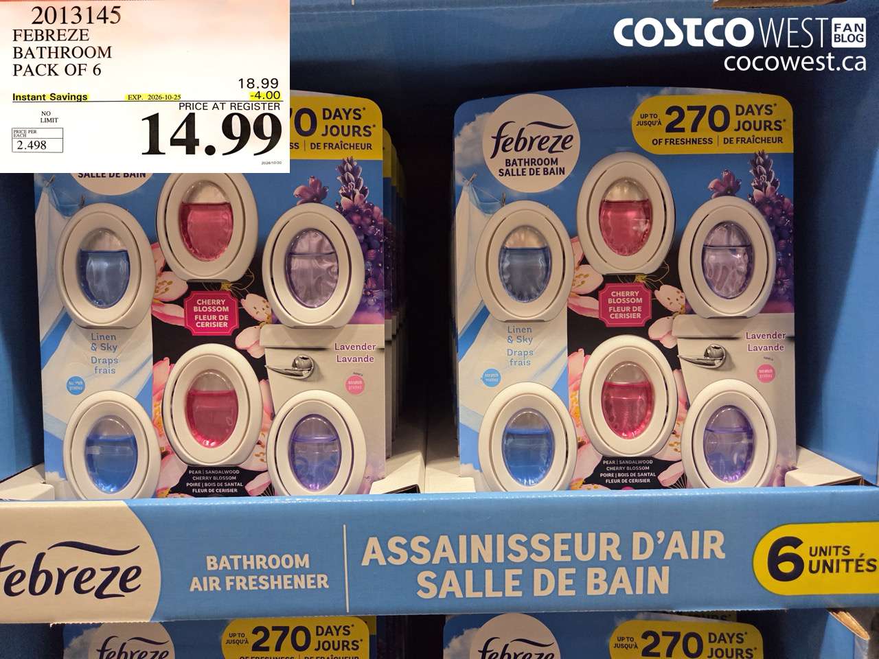 2013145 FEBREZE BATHROOM PACK OF 6 ($4.00 INSTANT SAVINGS EXPIRES ON 2026-10-25) $14.99