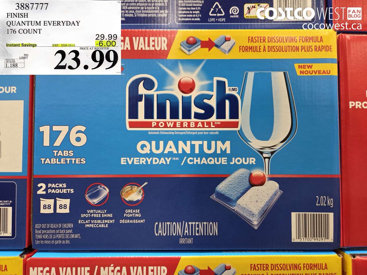 3887777 FINISH QUANTUM EVERYDAY 176 COUNT ($6.00 INSTANT SAVINGS EXPIRES ON 2026-10-11) $23.99