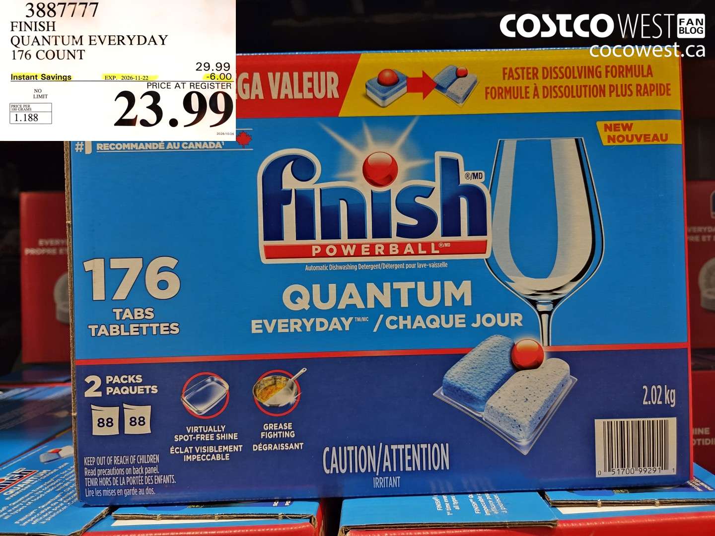 3887777 FINISH QUANTUM EVERYDAY 176 COUNT ($6.00 INSTANT SAVINGS EXPIRES ON 2026-11-22) $23.99