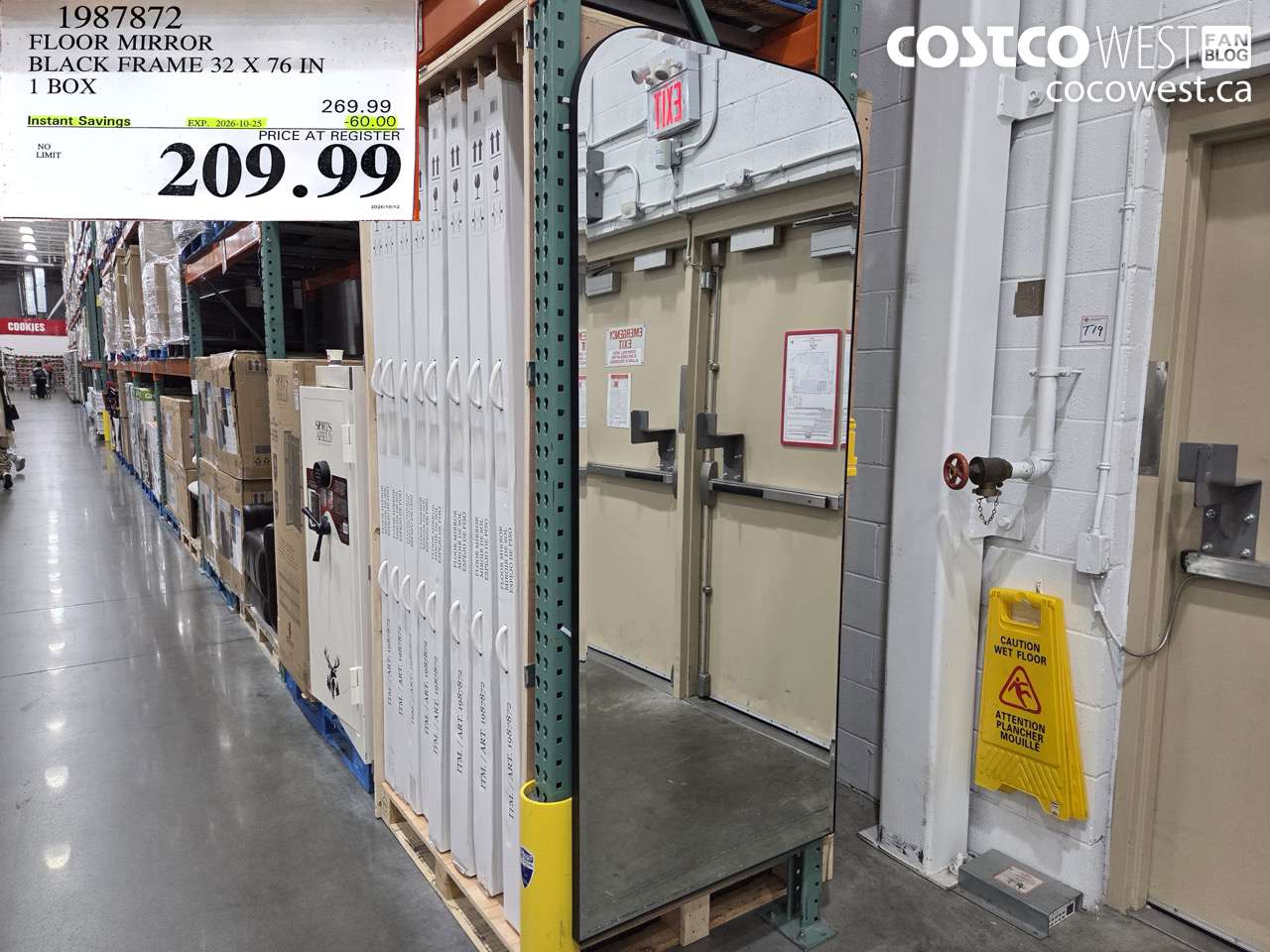 1987872 FLOOR MIRROR BLACK FRAME 32 X 76 IN 1 BOX ($60.00 INSTANT SAVINGS EXPIRES ON 2026-10-25) $209.99