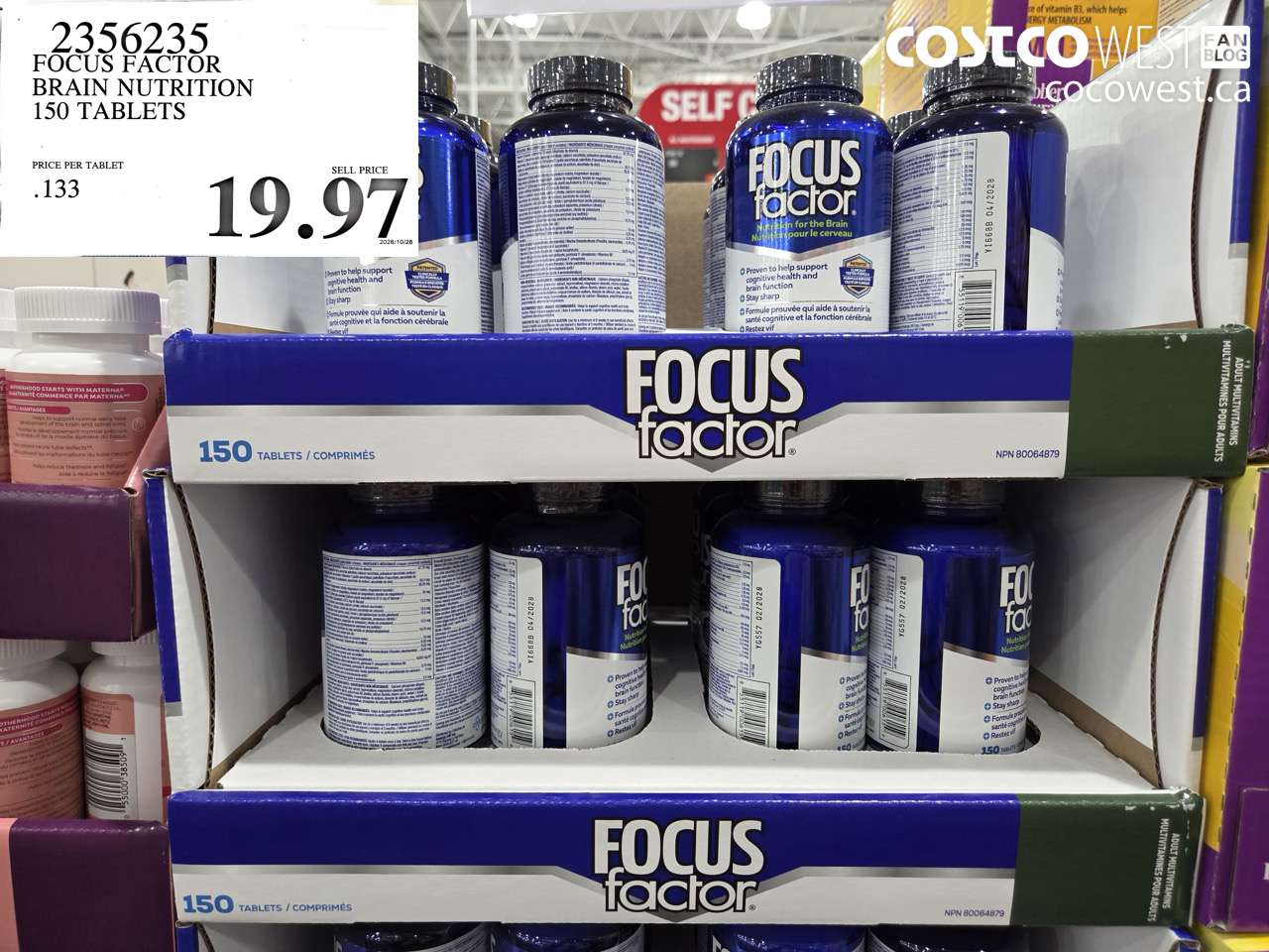 2356235 FOCUS FACTOR BRAIN NUTRITION 150 TABLETS $19.97