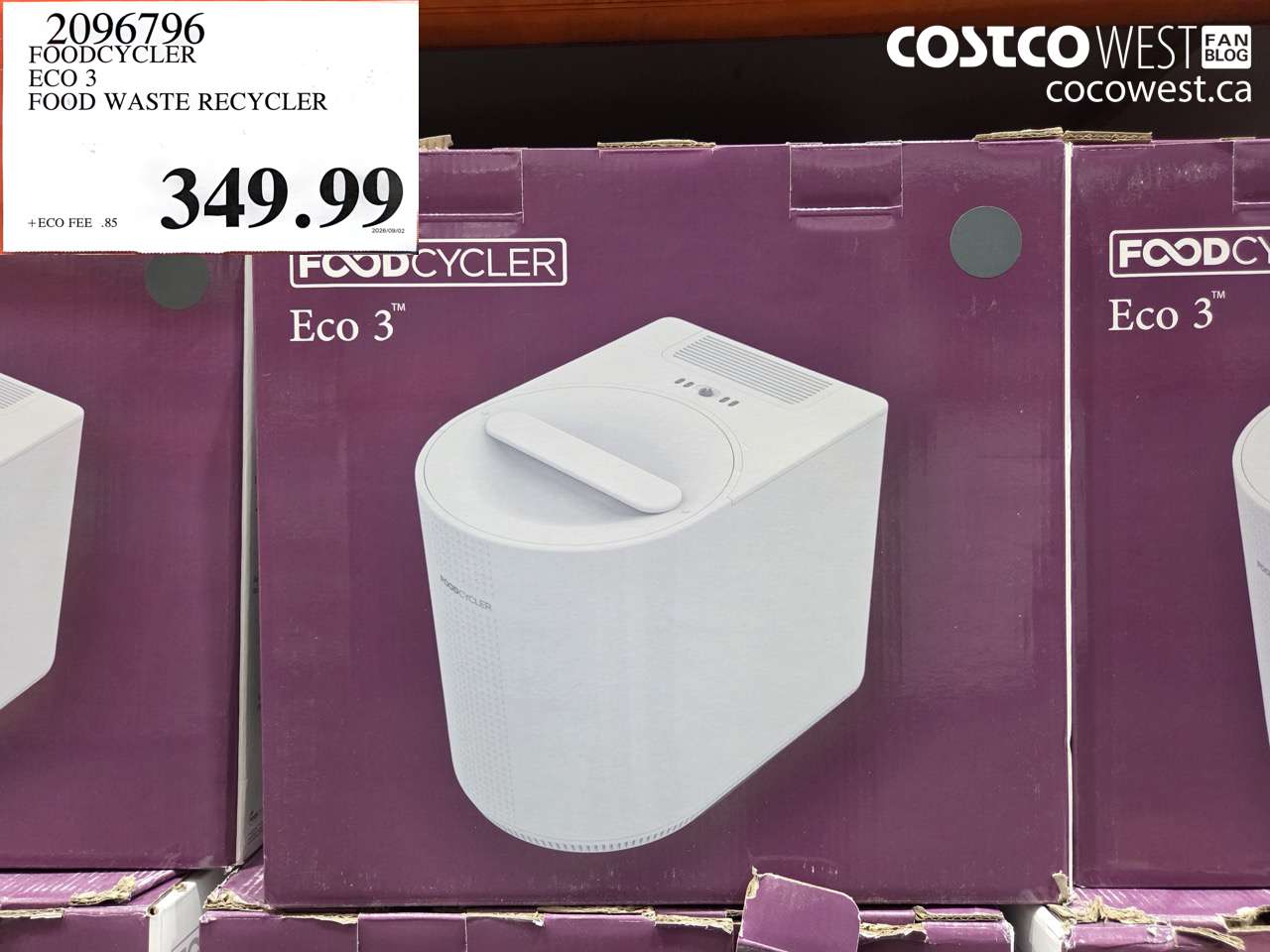 2096796 FOODCYCLER ECO 3 FOOD WASTE RECYCLER $349.99