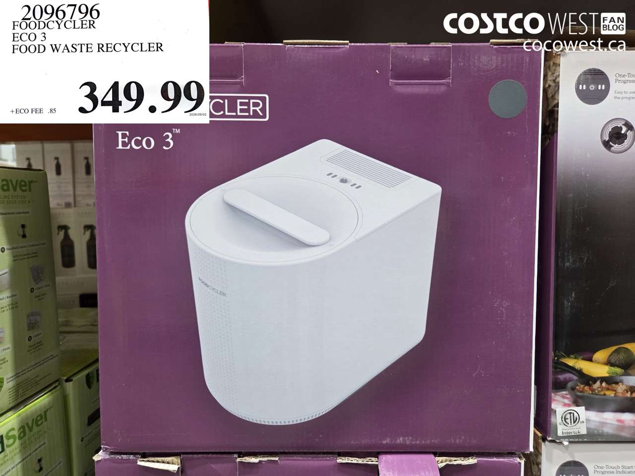 2096796 FOODCYCLER ECO 3 FOOD WASTE RECYCLER $349.99