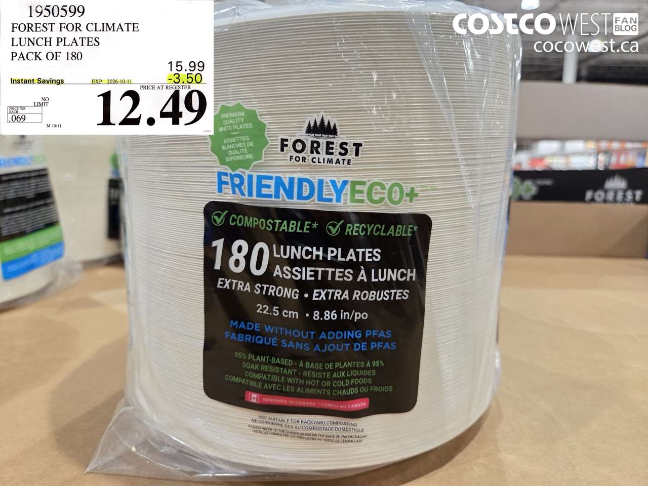 1950599 FOREST FOR CLIMATE LUNCH PLATES PACK OF 180 ($3.50 INSTANT SAVINGS EXPIRES ON 2026-10-11) $12.49