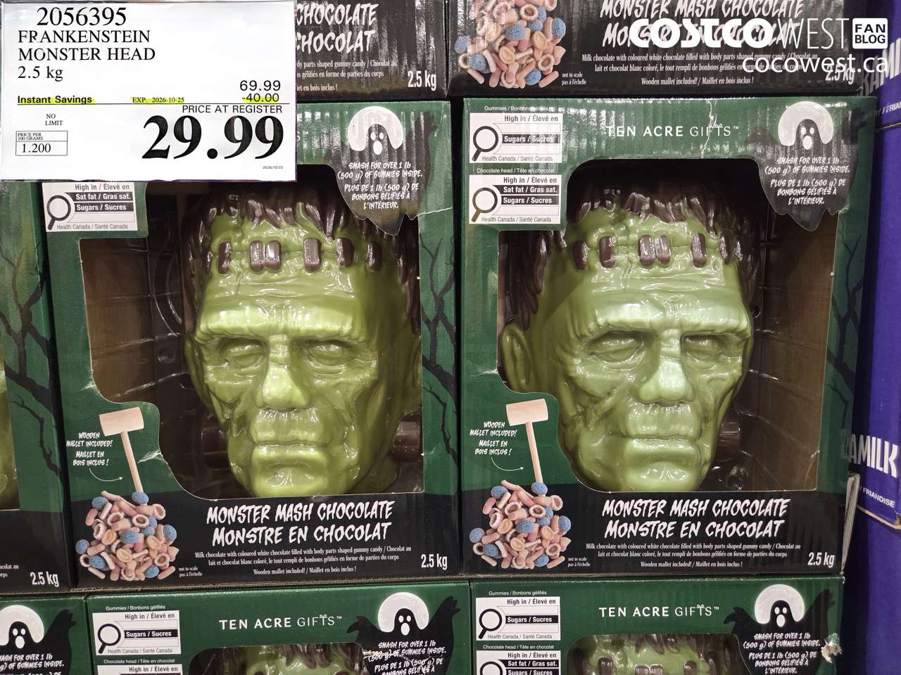 2056395 FRANKENSTEIN MONSTER HEAD 2.5 KG ($40.00 INSTANT SAVINGS EXPIRES ON 2026-10-25) $29.99
