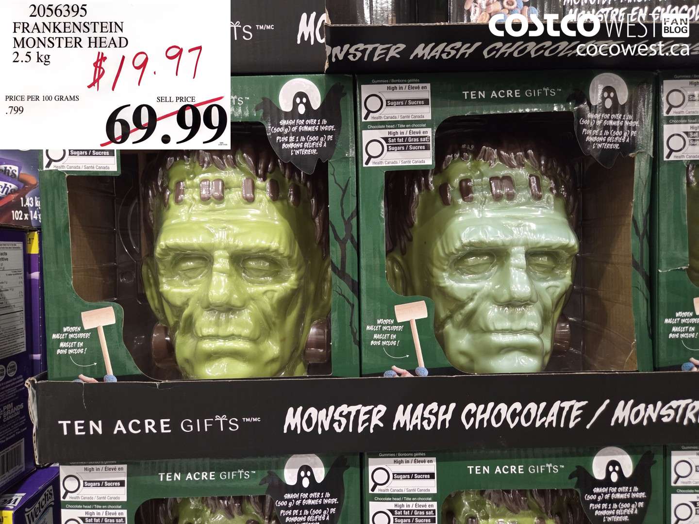 2056395 FRANKENSTEIN MONSTER HEAD 2.5 KG $19.97