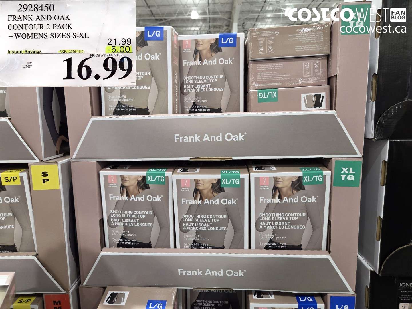 2928450 FRANK AND OAK CONTOUR 2 PACK + WOMENS SIZES S-XL ($5.00 INSTANT SAVINGS EXPIRES ON 2026-11-01) $16.99