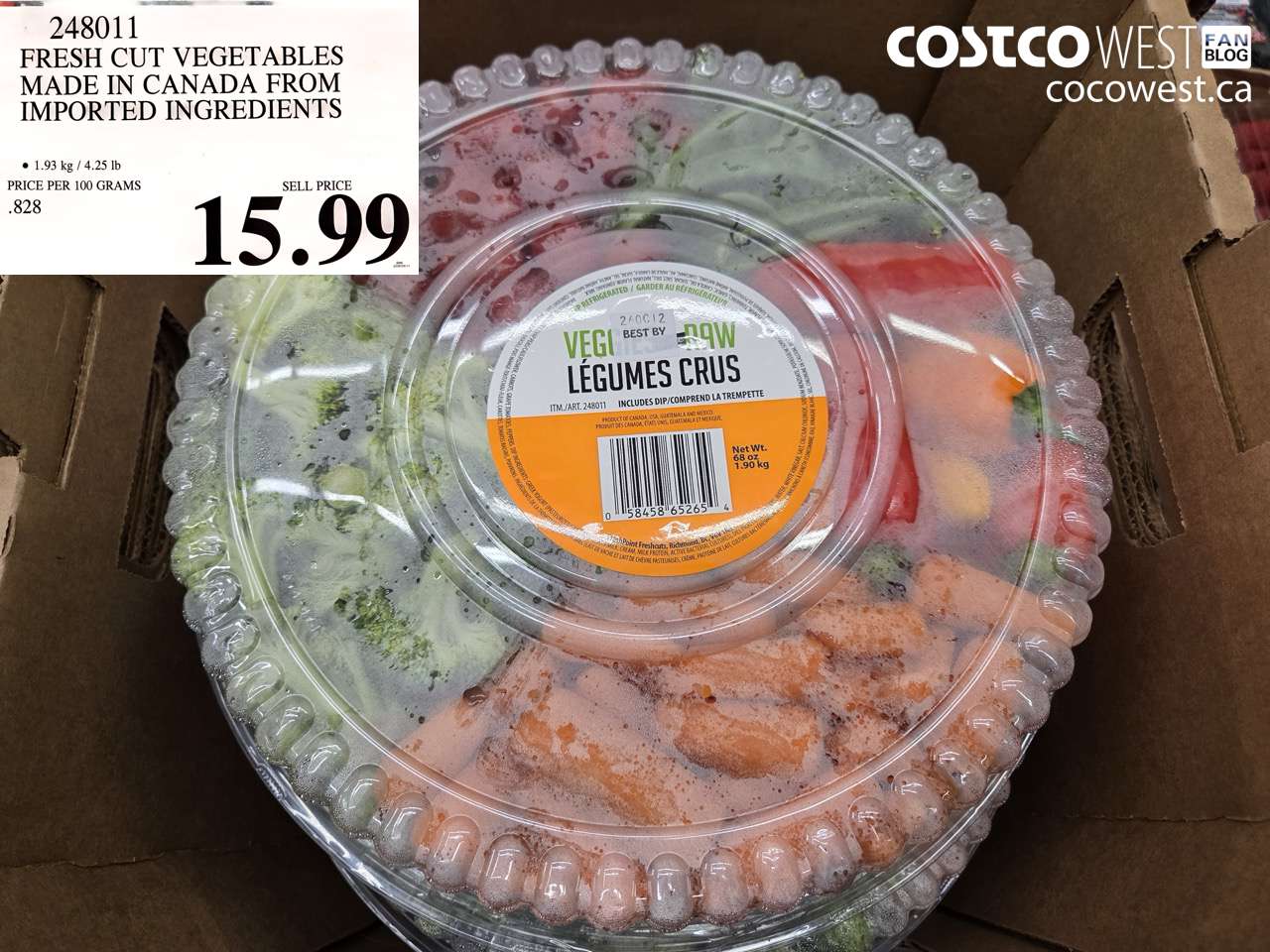 248011 FRESH CUT VEGETABLES MADE IN CANADA FROM IMPORTED INGREDIENTS $15.99
