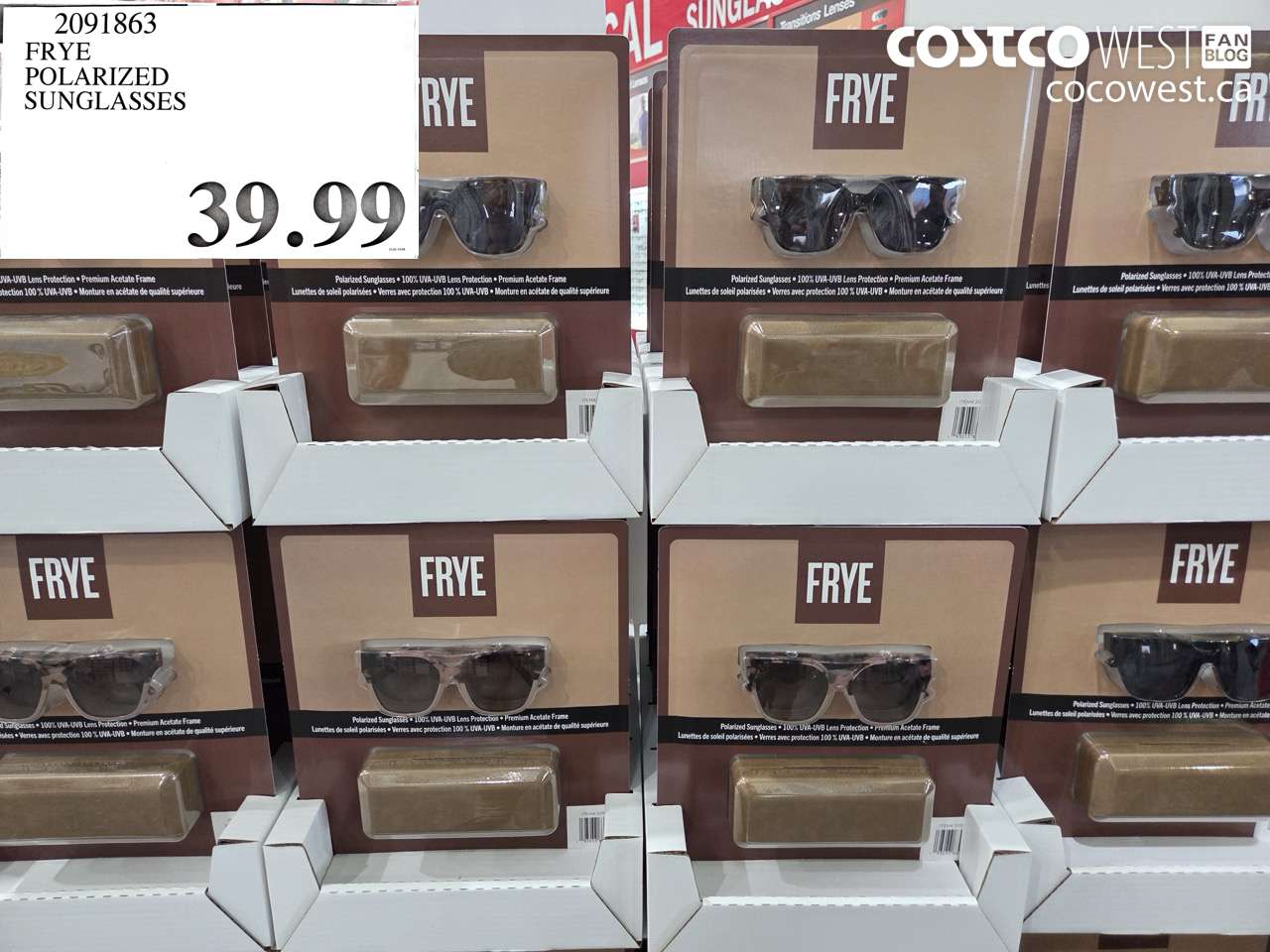 2091863 FRYE POLARIZED SUNGLASSES $39.99