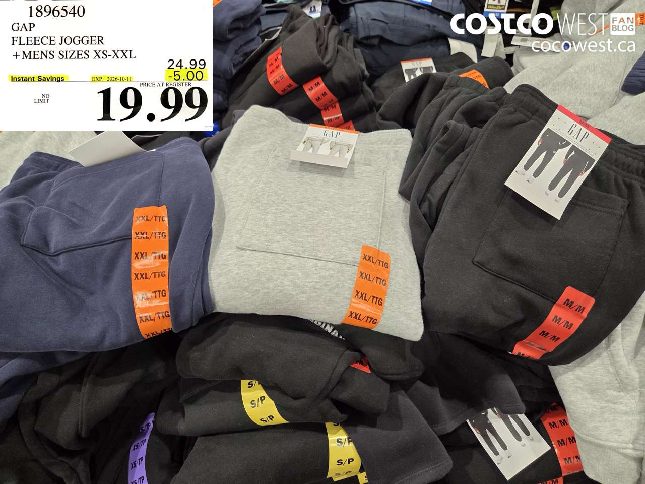 1896540 GAP FLEECE JOGGER MENS SIZES XS-XXL ($5.00 INSTANT SAVINGS EXPIRES ON 2026-10-11) $19.99