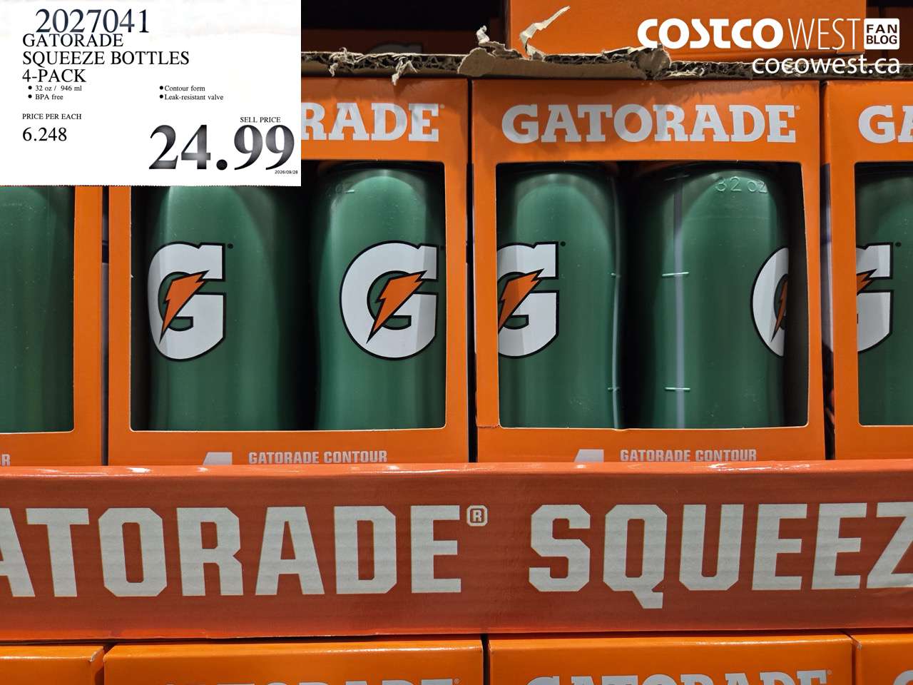 2027041 GATORADE SQUEEZE BOTTLES 4-PACK $24.99